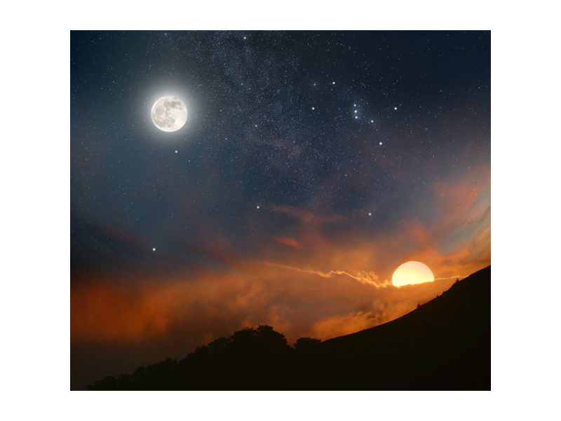 a picture of the sun and the moon